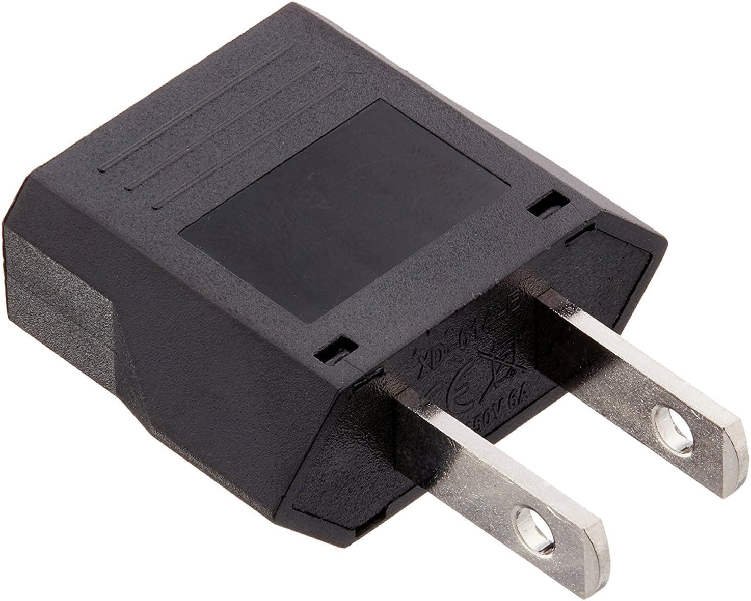 Ckitze Flat European to American Outlet Plug Adapter 3 PACK