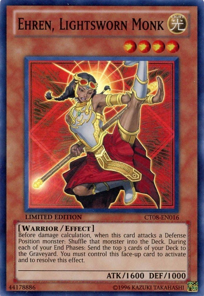 Yugioh Promo Ehren Lightsworn Monk CT08 (Super rare)