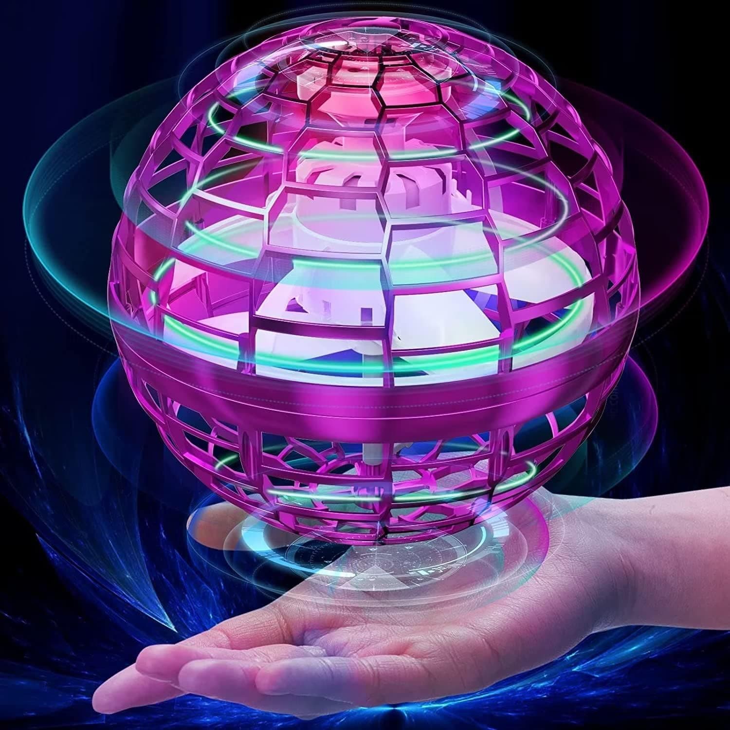 Flying Orb Ball Toys, 2022 Upgraded Spinner Drone, Hand Controlled Boomerang Globe Shape Magic Hover Ball Outdoor and Indoor Kids Children Toys,Gifts for 5 6 7 8 9+ Years Boys,Girls