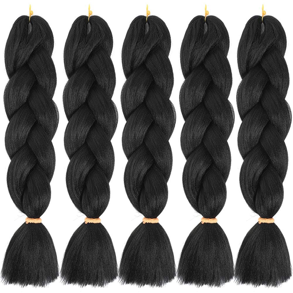 FASHION LADY Jumbo Braids Hair High Temperature Fiber Crochet Twist Braids 1B Color 5 Pcs/Lot 48Inch Crochet Bulk Synthetic Braiding Hair