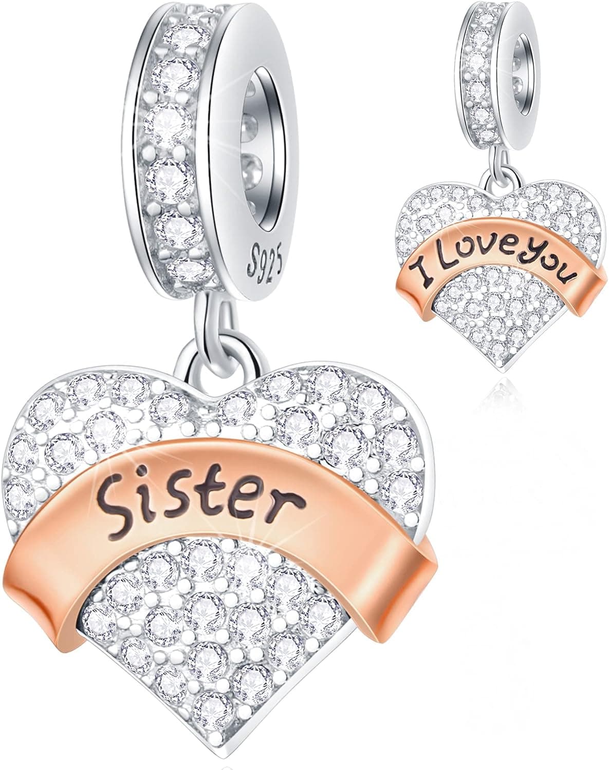 Family Charms, 925 Sterling Silver Mother Father Daughter Son Sister Brother Godmother Goddaughter Nana Grandpa Nephew Husband Wife Aunt Uncle Best Friends,I Love You Dangle,fit European Bracelet