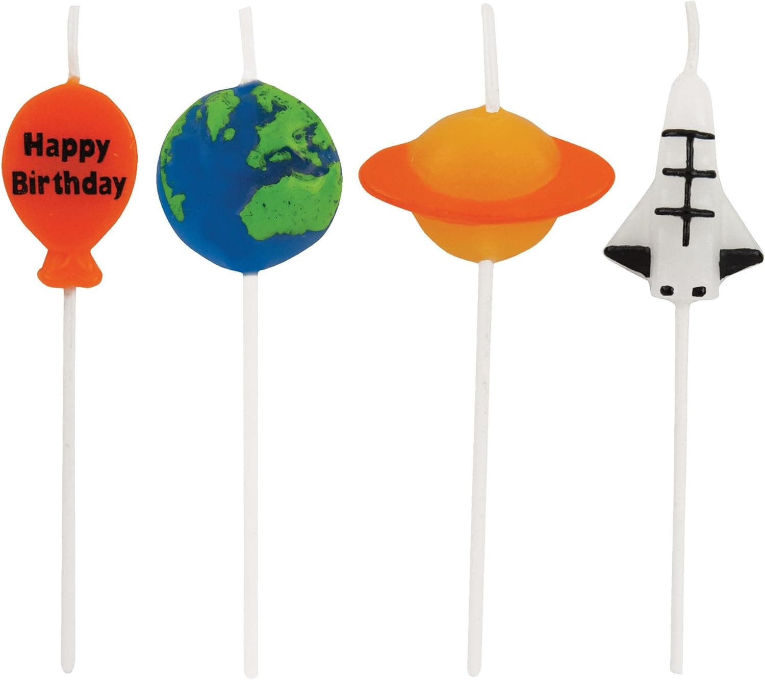 Creative Converting Space Birthday Pick Candles Blue/Green/Orange/Multicolor, 3"