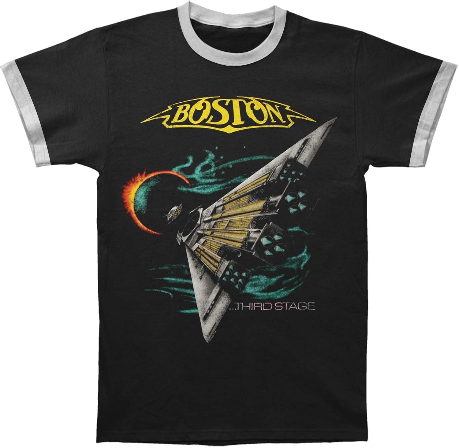 Boston Men's US Tour 1987 Mens Ringer Td Slim Fit T-Shirt Athletic Heather