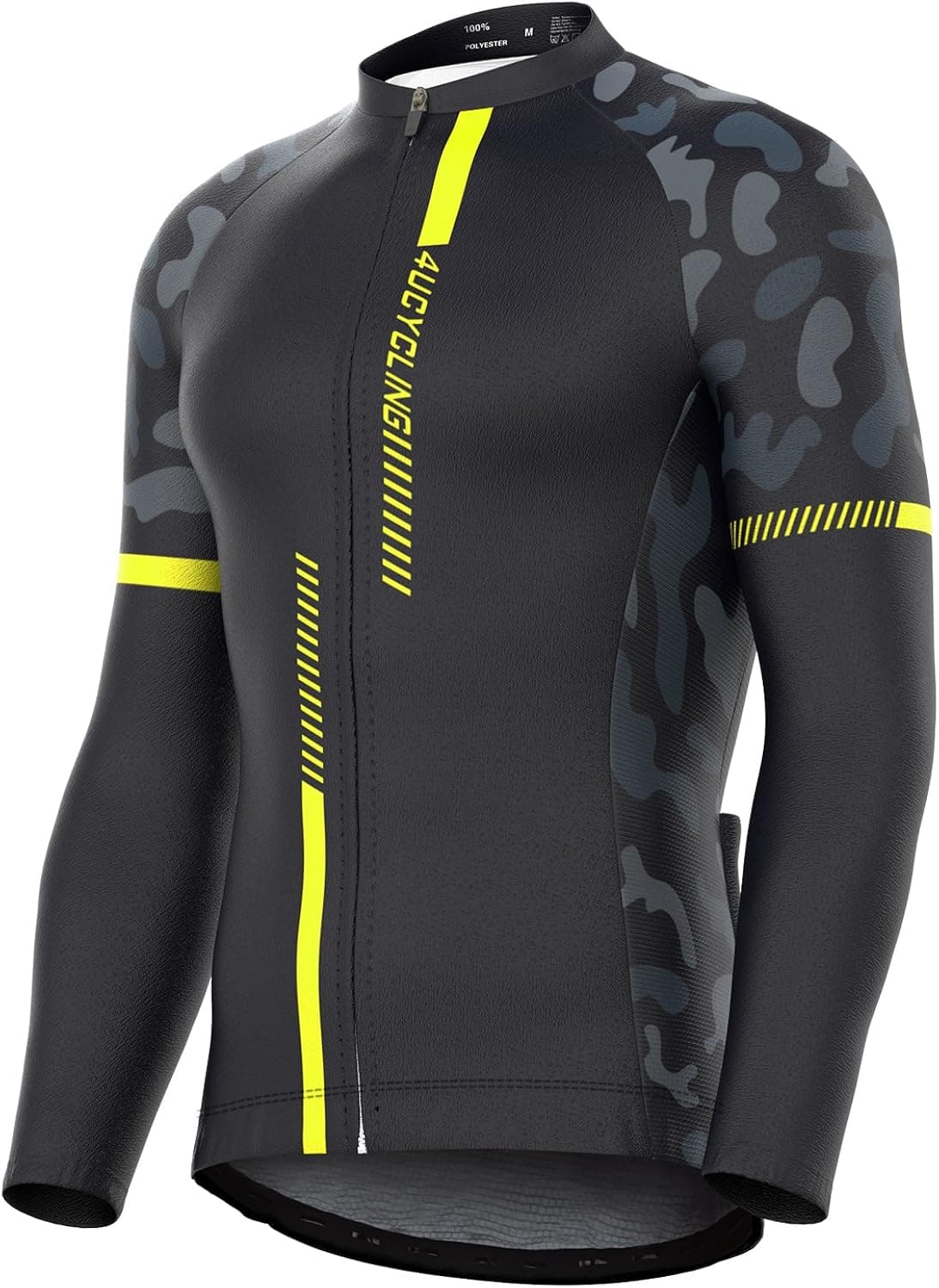 Men's Short/Long Sleeve Cycling Jersey Full Zip Moisture Wicking, Breathable Running Top - Bike Shirt