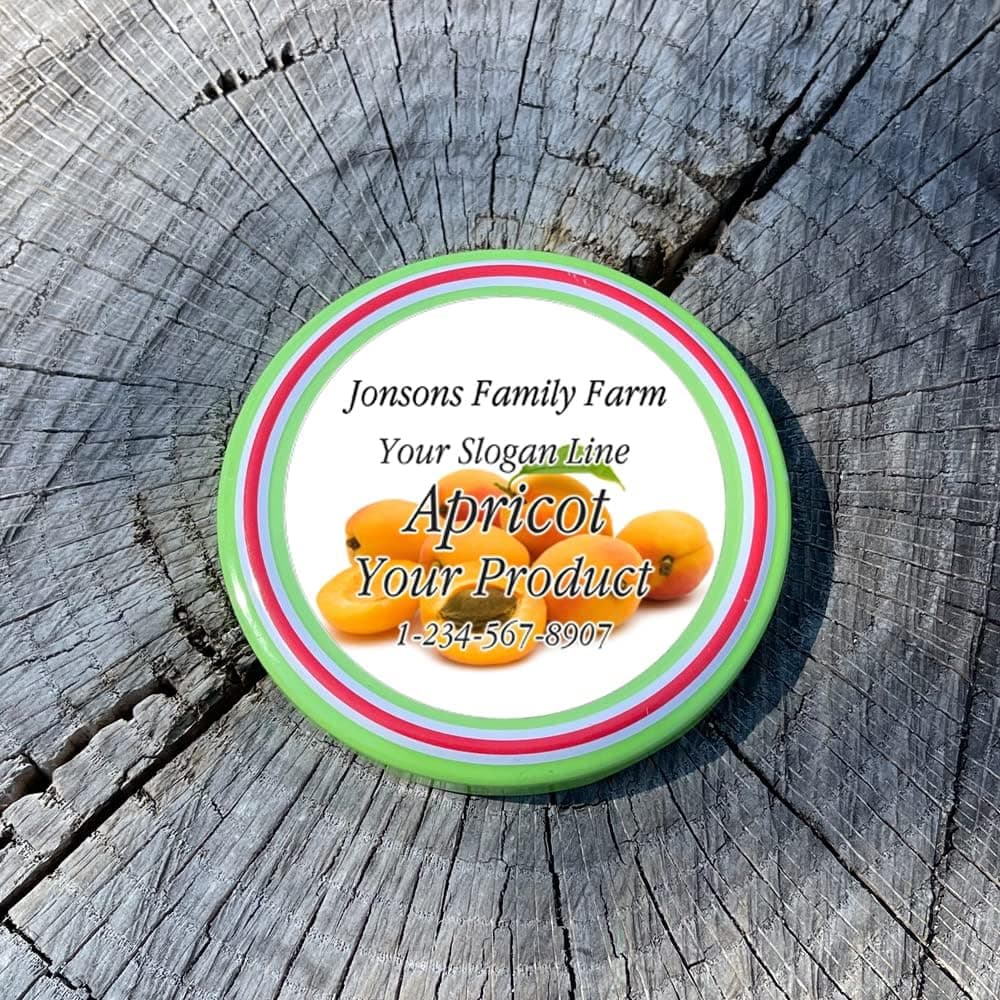 Fruit Adhesive 2 inch Round Paper Labels for Mason Jar Leeds Gift Box Home Canning Jam Jelly Marmalade Candy Syrup Preserves Personalized Farm Kitchen Name (Apricot, 12 Labels on 1 Sheet)