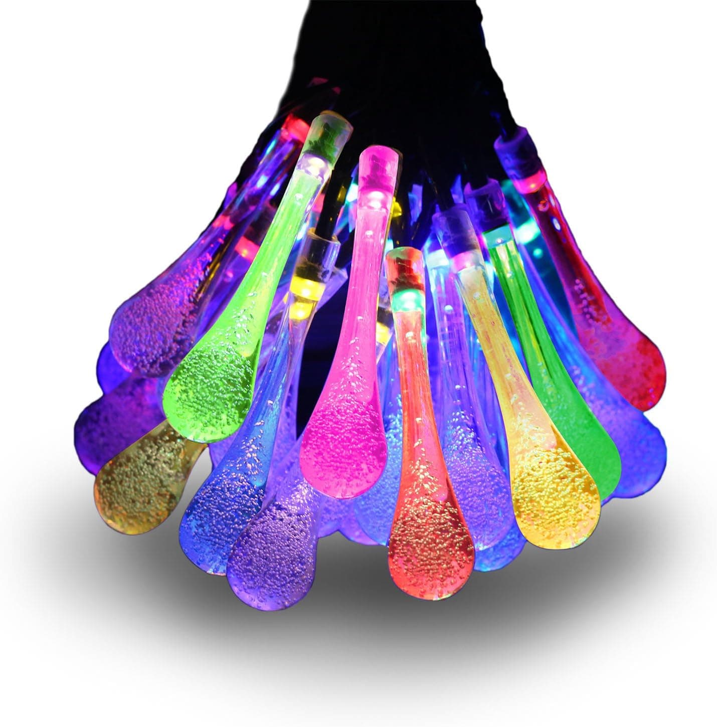 Amaz-Play Outdoor Solar String Lights - Waterproof Decorative Led Lights for Christmas Tree, Patio, Party, Garden, Yard, Home - 20ft 30 LED Colored