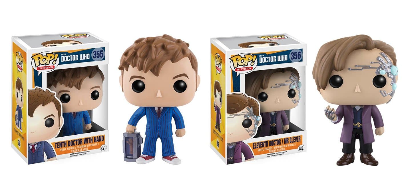 Funko POP Doctor Who: Tenth Doctor with Hand and Eleventh Doctor/Mr Clever - 2 Piece BUNDLE
