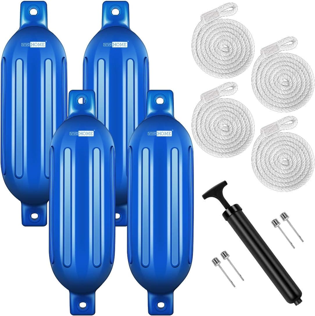 VIVOHOME Vinyl Ribbed Marine Boat Fender for Bumper Shield Protection Pack of 4