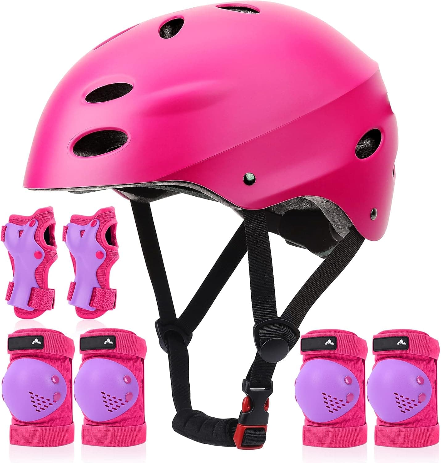 Kids Bike Helmet Adjustable, Knee Elbow Wrist Pads Set for Ages 5-12 Youth Boys Girls Toddlers,Protective Gear Set for Skateboard, Bicycle, Roller Skating, Cycling, Scooter