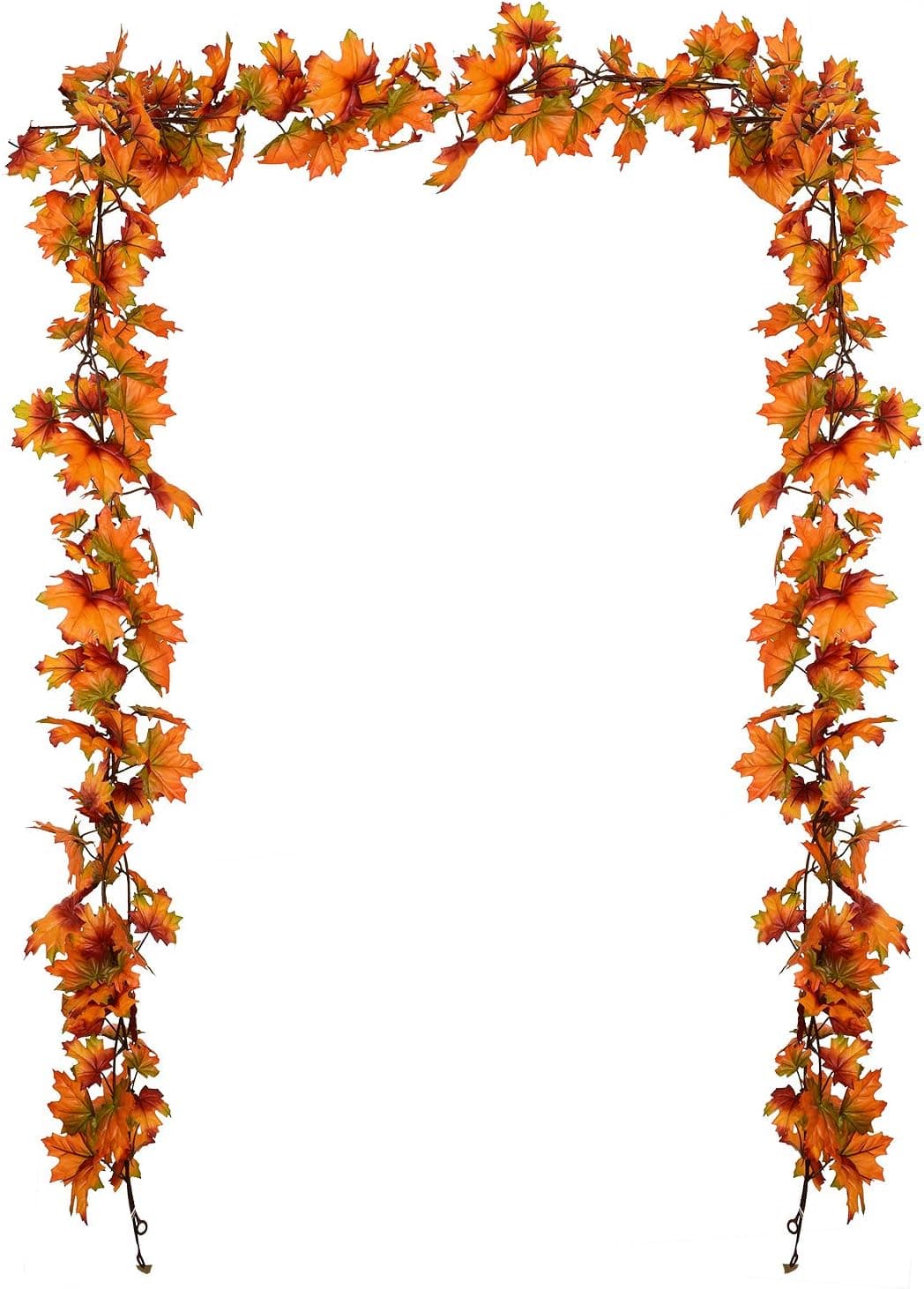 Artiflr 2 Pack Fall Maple Leaf Garland - 6.5ft/Piece Artificial Foliage Garland Autumn Hanging Fall Leave Vines for Indoor Outdoor Wedding Thanksgiving Dinner Party Decor