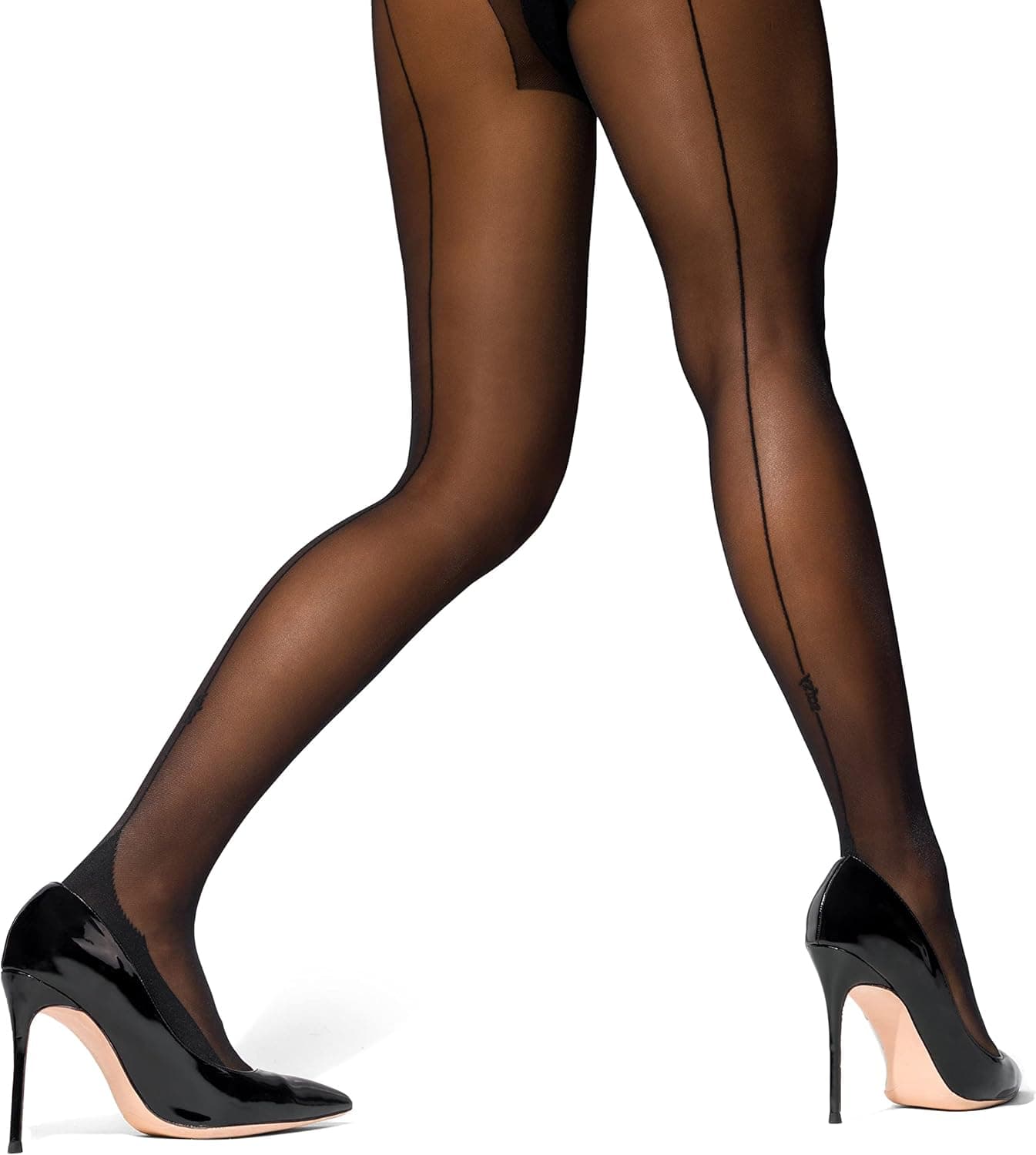 sofsy Back Seam Tights for Women [Made in Italy] 20 Denier Sheer Seamed Nylon Pantyhose Stockings