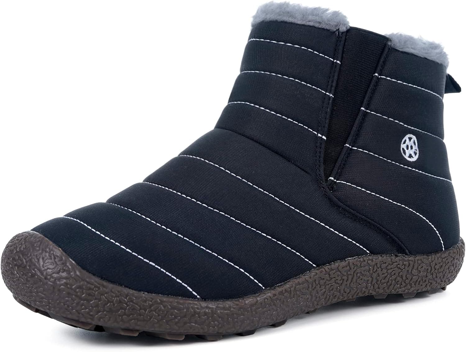 Eagsouni Womens Mens Snow Boots Winter Shoes Slip On Ankle Booties Anti-Slip Water Resistant Fully Fur Lined Outdoor Sneakers