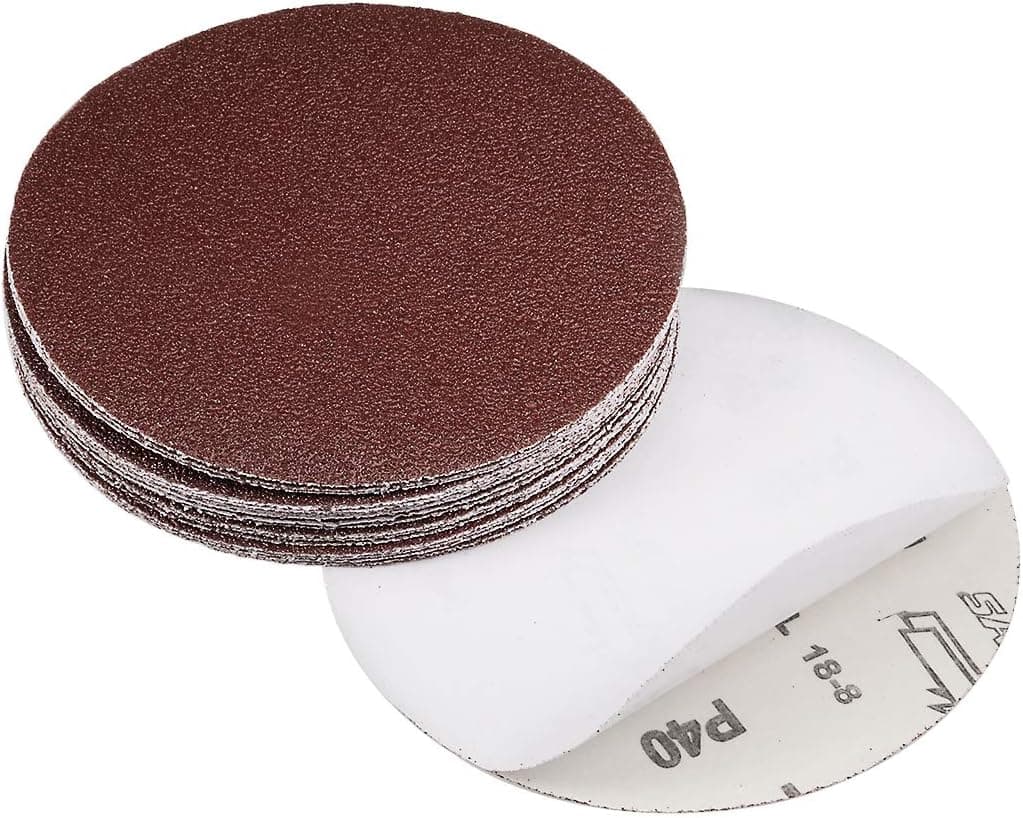 uxcell 6" PSA Sanding Discs 40 Grits Self Stick Aluminum Oxide Sandpaper for Random Orbital Sander Wood Metal Dry Polishing 20pcs