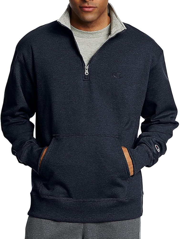 Champion Men's Powerblend Fleece 1/4 Zip Pullover Navy