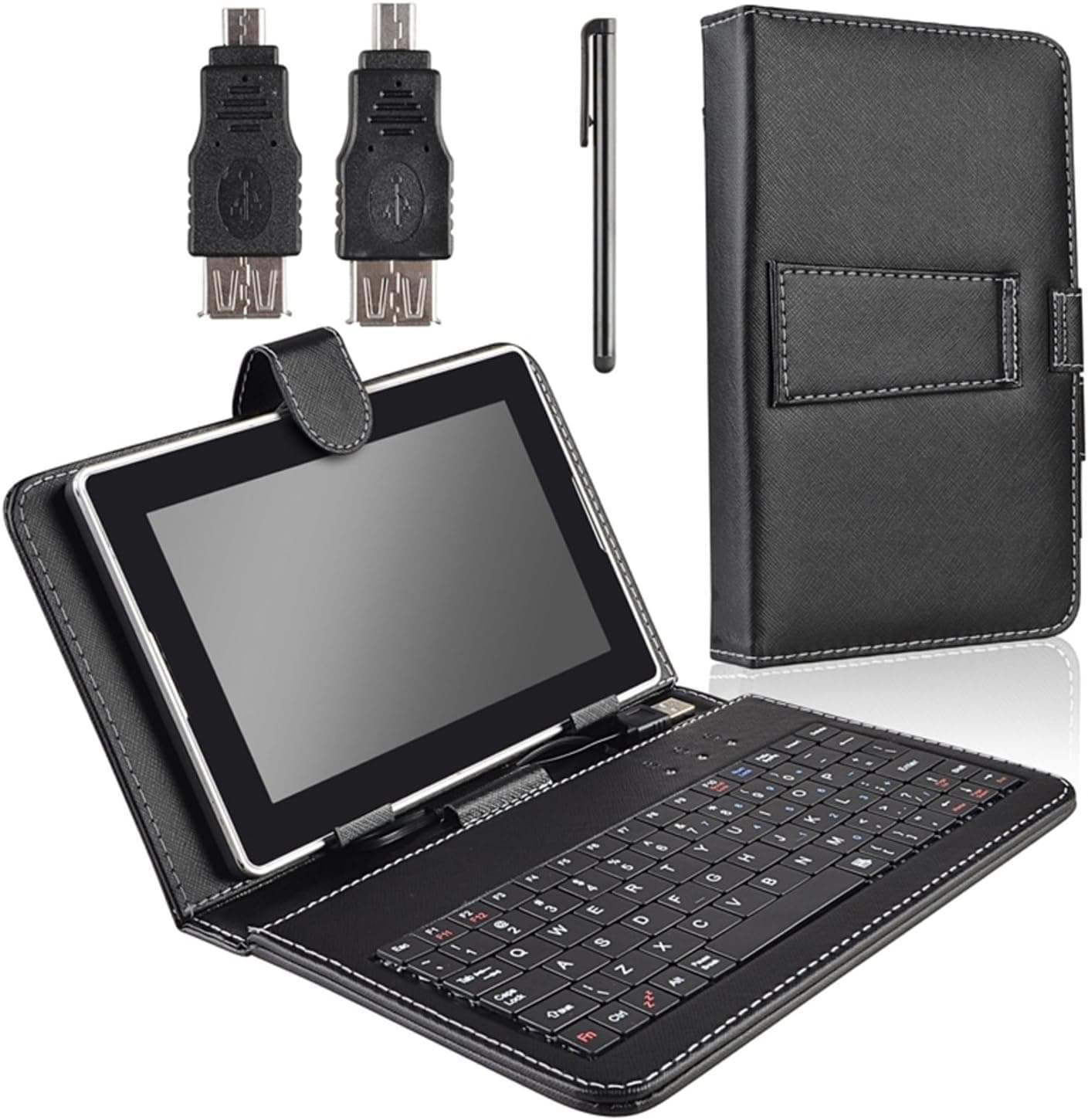 Etree 7 Inch Tablet Pc Leather Case Protective Jacket Black