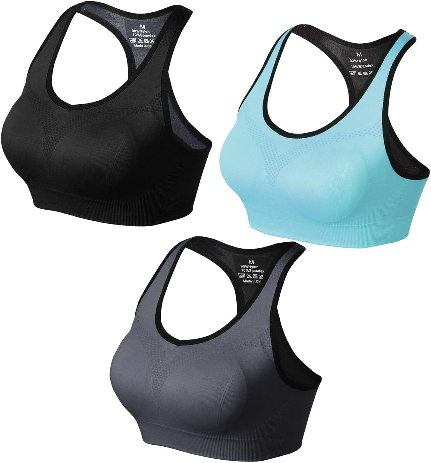 Match Women's Wirefree Double Layer Padded Racerback Sports Bra for Yoga Workout Gym Leisure Activewear #002