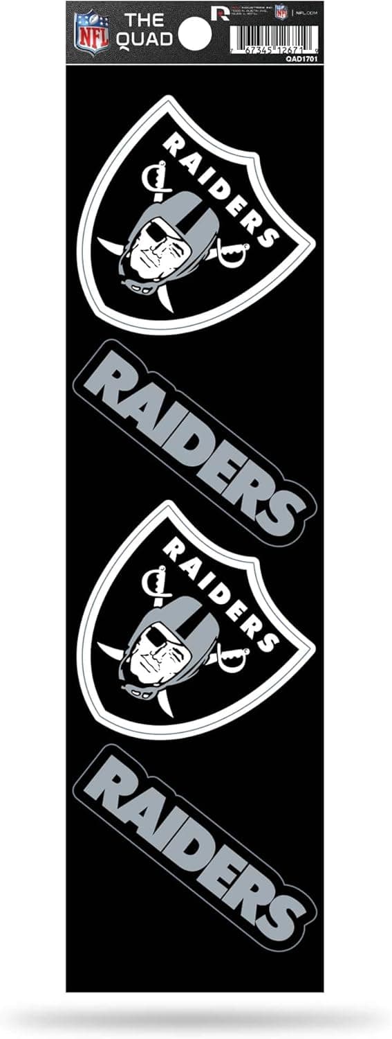 Rico Industries NFL Football Quad Decal 3" x 12" Quad Decal - (4) Decals