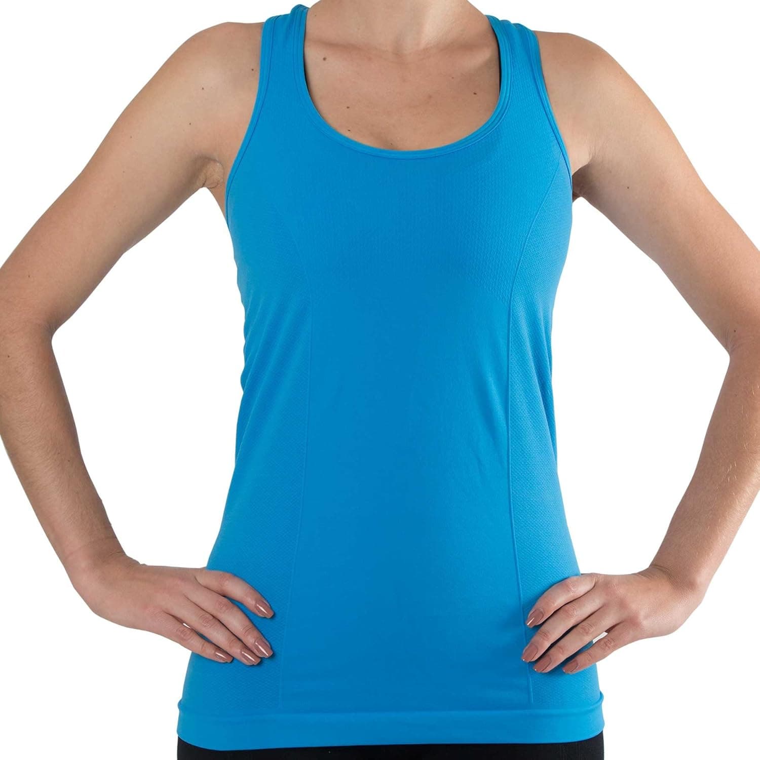 Women’s Athletic Tank Top – Sport Sleeveless Workout Fitness Shirt – Seamless Anti-Chafe Cross Back Design