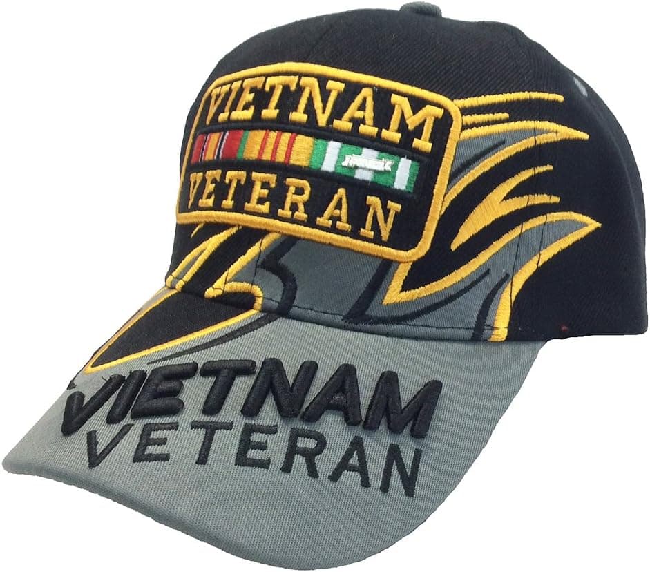 Fox Outdoor 78-4521 Embroidered Ball Cap, Vietnam Veteran Shark Fine/Black/Grey