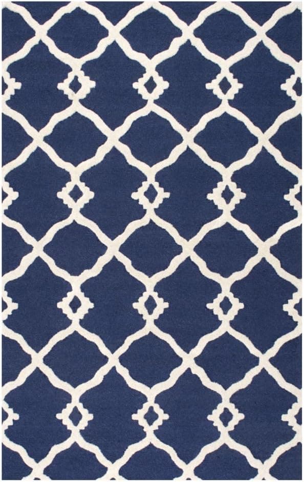 nuLOOM Varanas Collection Tara Contemporary Hand Made Area Rug, 5' by 8', Navy