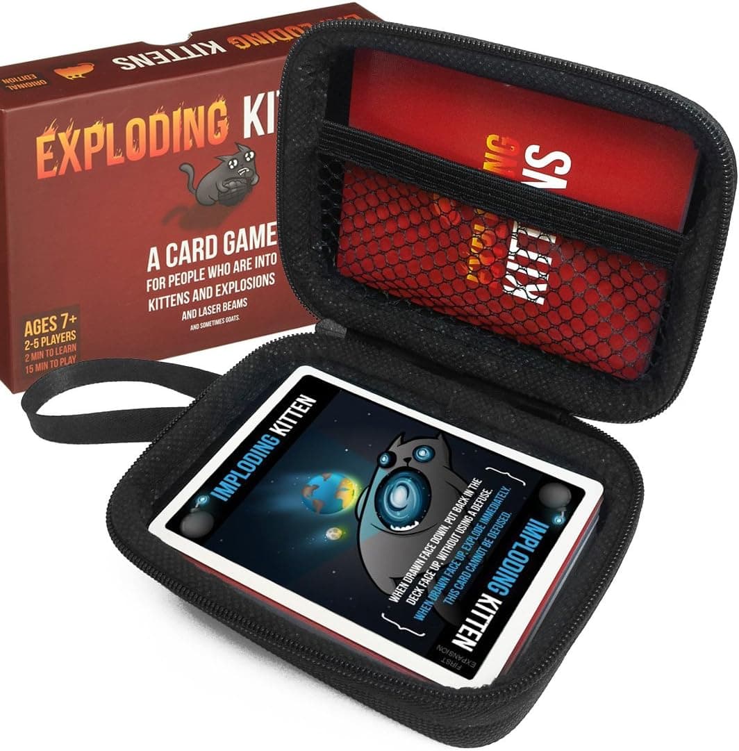 FitSand (TM) Carry Travel Zipper EVA Hard Case for A Card Game About Kittens and Explosions and Sometimes Goats - Black Box, Blacker Box, Best Protection for Kittens