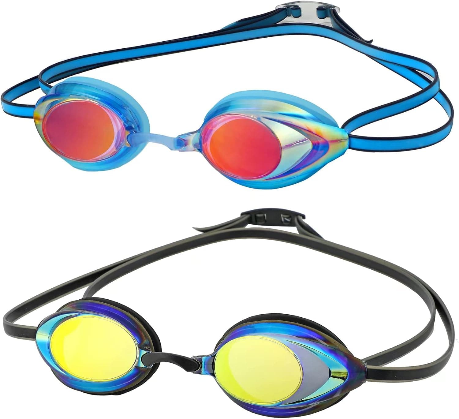 DARIDO Swim Goggles, Swimming Goggles 2 Pack Anti Fog UV Protection No Leaking for Adult, Men, Women, Youth, Kids