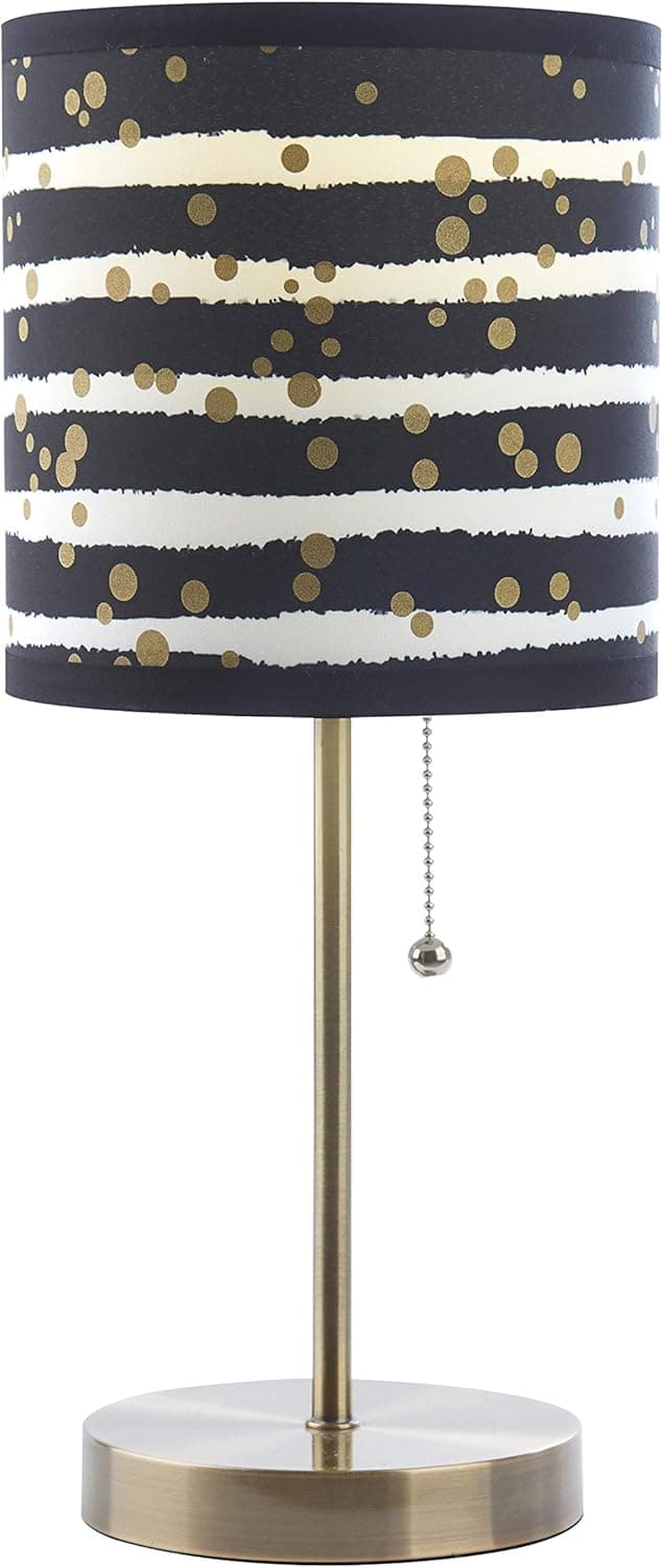 Urban Shop Dots Stick Table Lamp, Black and Gold