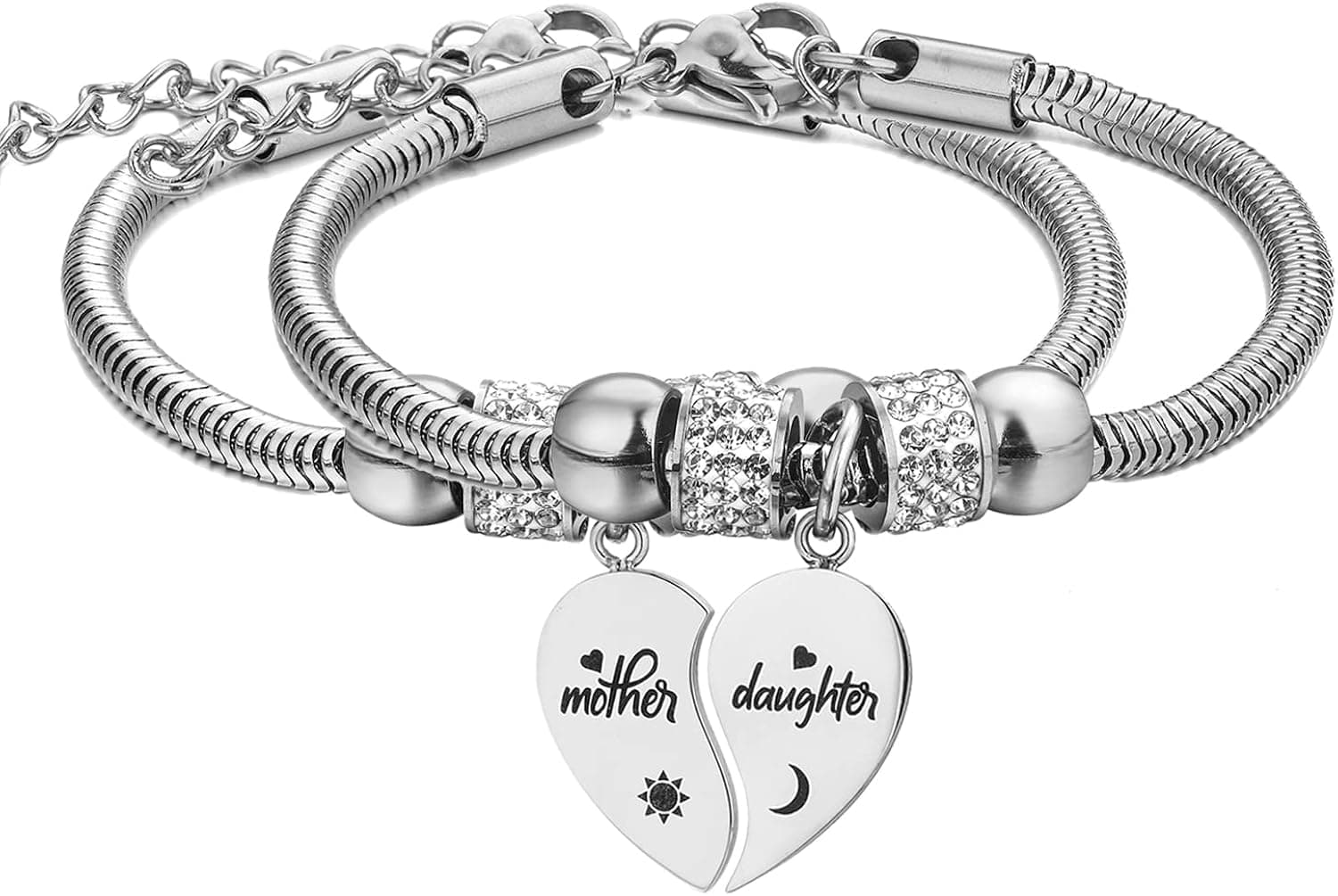 Yonhon BFF Necklace for 2/3/4/5/6 Stainless Steel Family Friendship Puzzle Sister Necklace Set