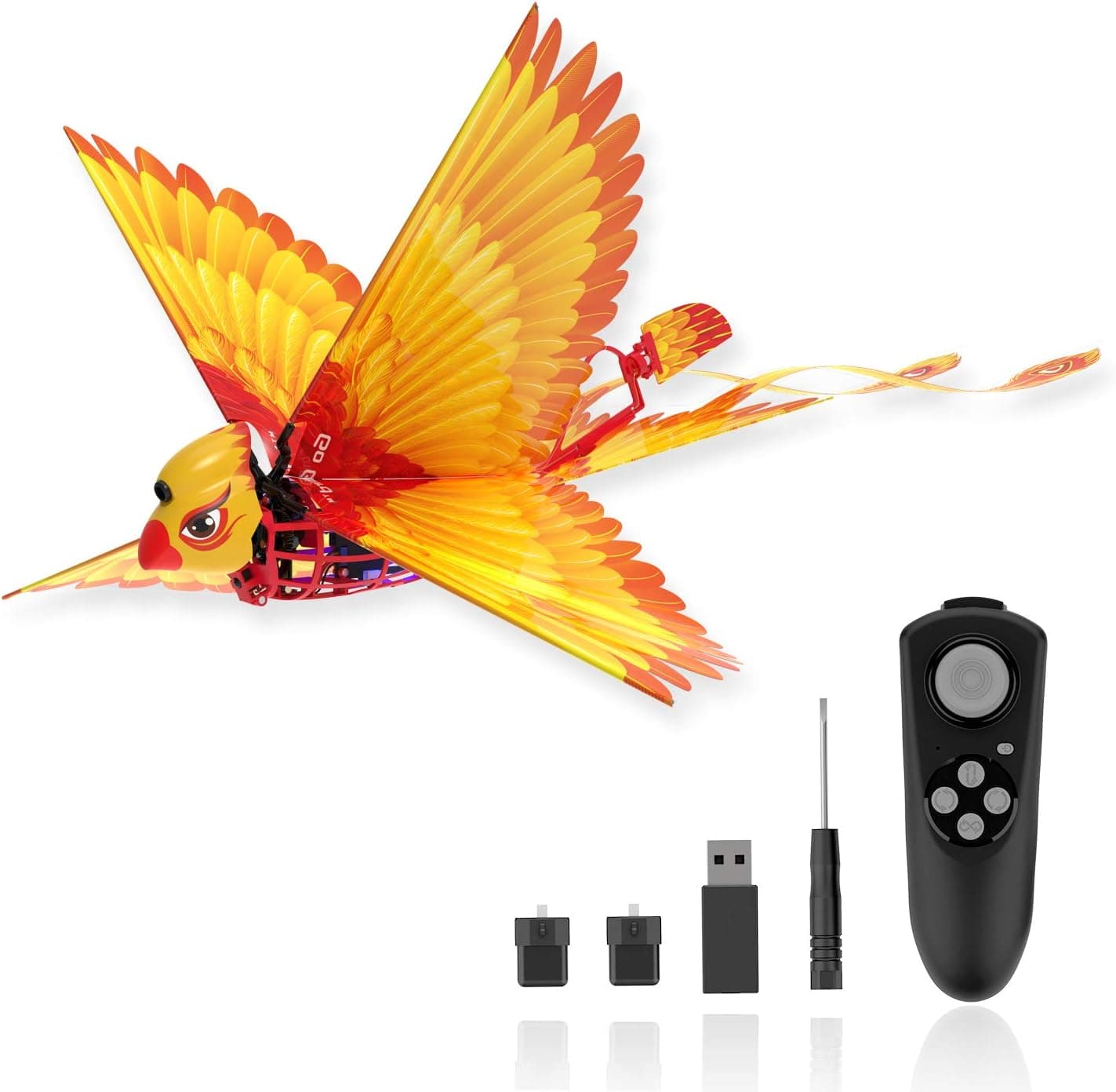 Go Go Bird Remote Control Bird Toy, RC Helicopters, Bionic Flying Bird Toys, Mini Drone-Tech Toy, Smart Flying Easy Control Indoor Outdoor RC Toy for Kids, Boys and Girls,, Yellow