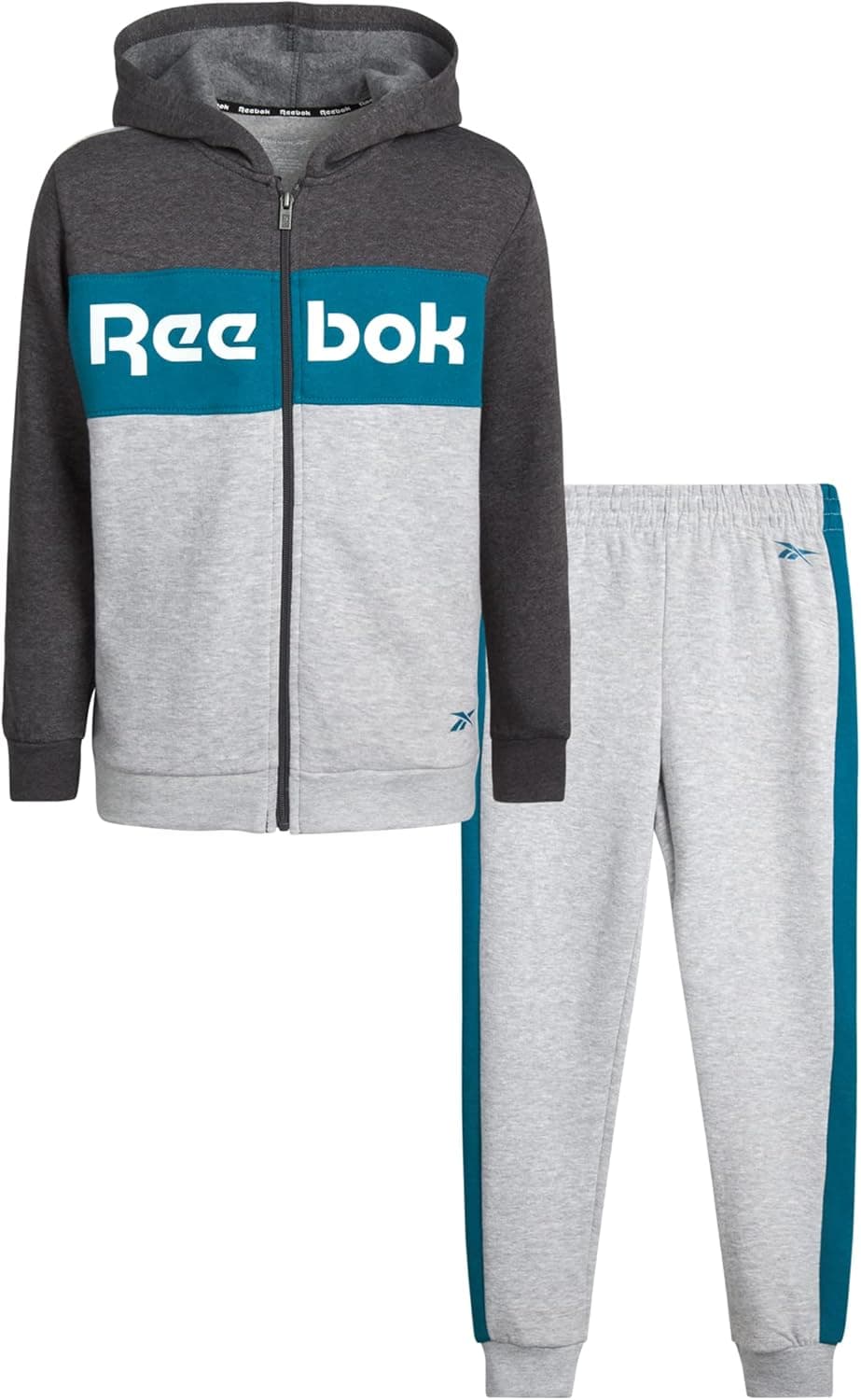 Reebok Boys’ Sweatsuit – Active Fleece Zip Hoodie Sweatshirt and Jogger Sweatpants (4-12)