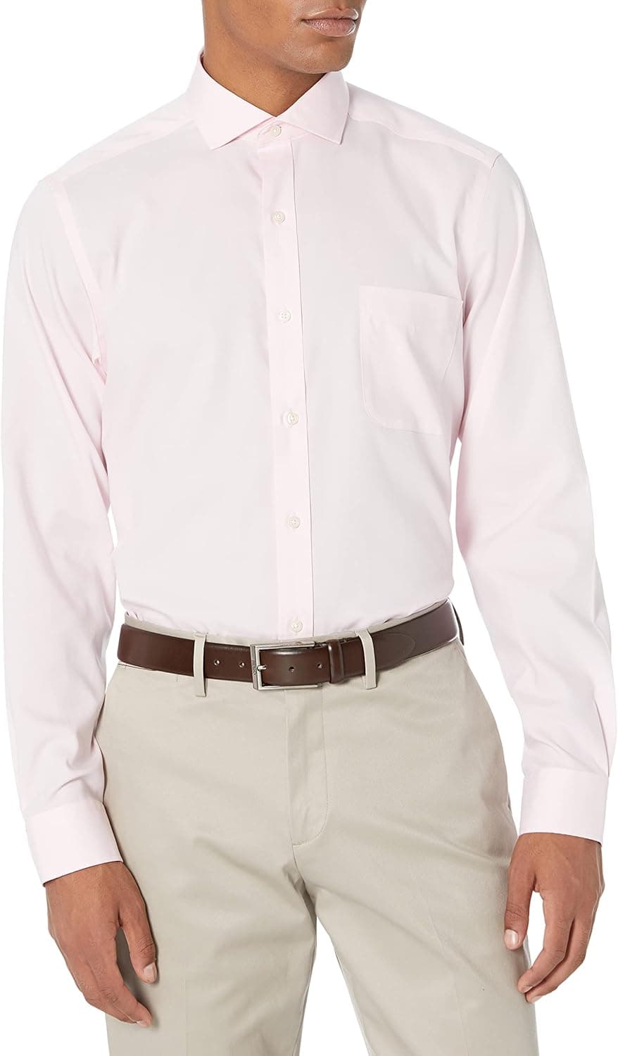 Buttoned Down Men's Standard Tailored Fit Cutaway-Collar Solid Non-Iron Dress Shirt