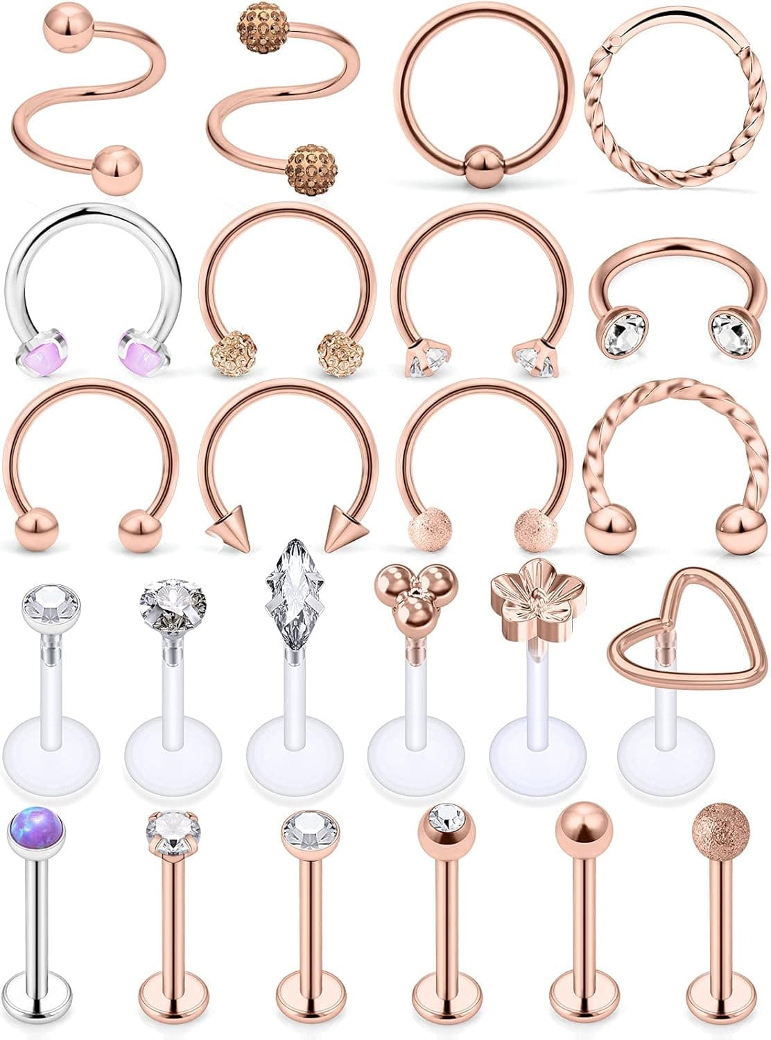 Goerhsjie Cartilage Earrings Tragus Earring Cartilage Earring Hoop Helix Piercing Jewelry Lip Rings Tragus Jewelry 16g Cartilage Earring Labret Jewelry Helix Earrings Cartilage Earring Stud for Women