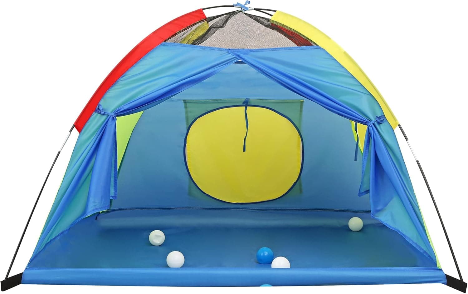 LimitlessFunN Rainbow Kids Play Tent with Star Lights & Carrying Case for Girls & Boys, Indoor and Outdoor