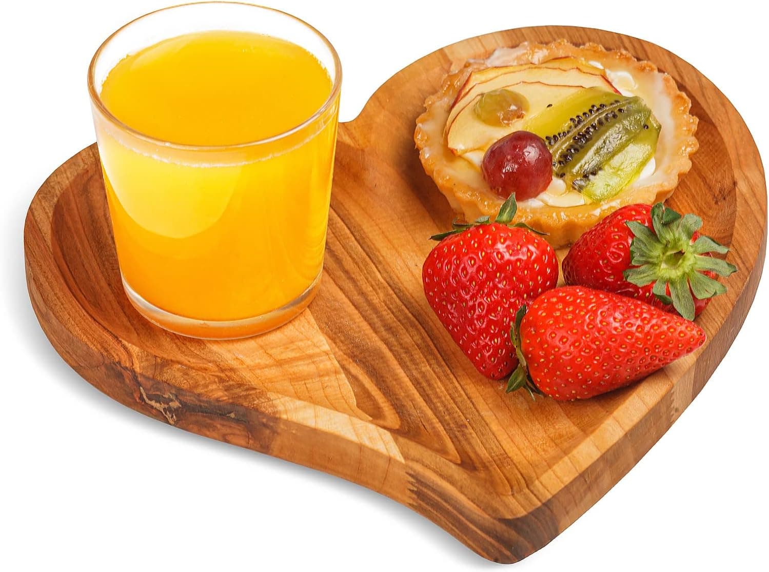 Handmade 9" Cherry Wood Heart Shaped Bowl Platter, Serving Tray, Food Tray, Dishes, Plate - Unfinished Wooden Heart Shaped Plates Tray Dinner Table Decor - Valentines Day Charcuterie Board