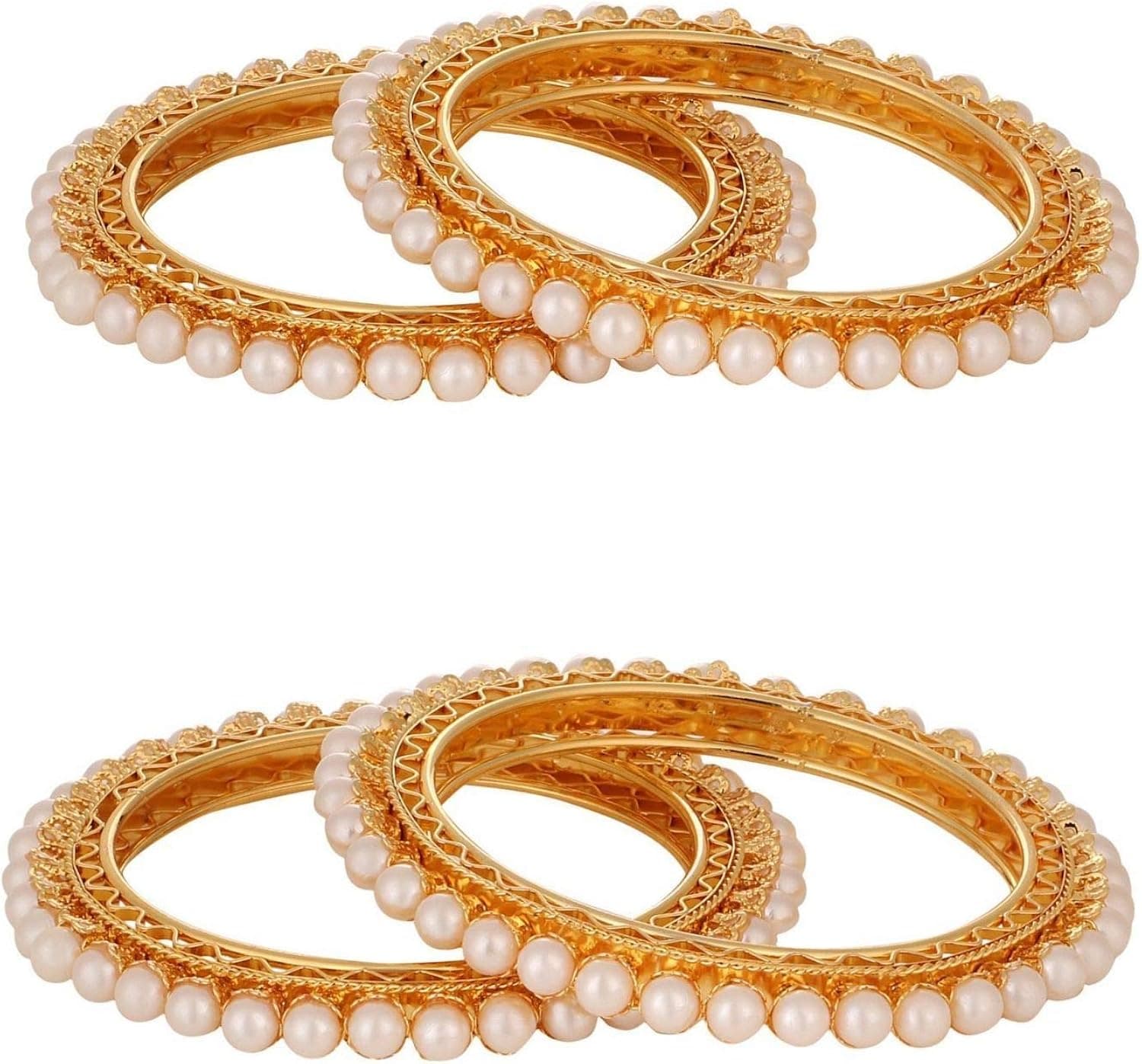 Efulgenz Indian Bangles Bollywood Traditional Ethnic Faux Rhinestone Bangle Bracelets Bridal Wedding Jewelry For Women (4 Pcs)