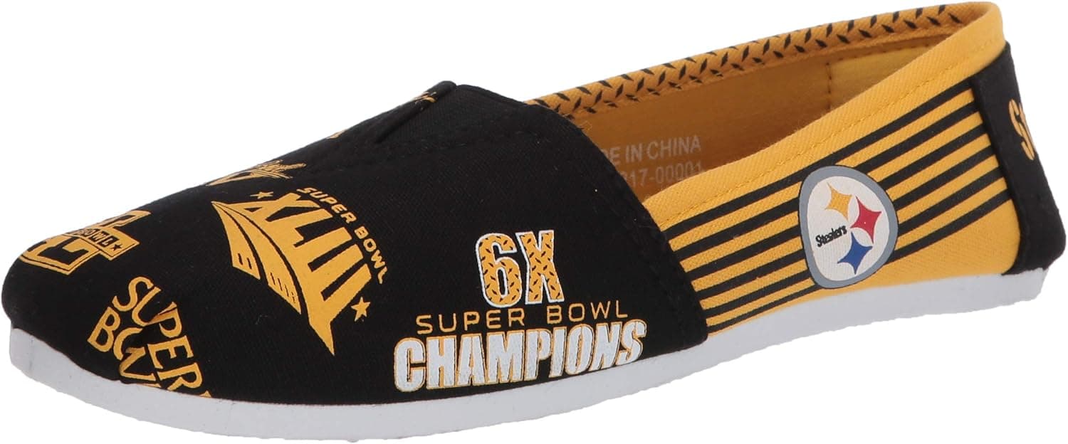 FOCO Women's NFL Pittsburgh Steelers SMU Thematic Canvas Shoe Large