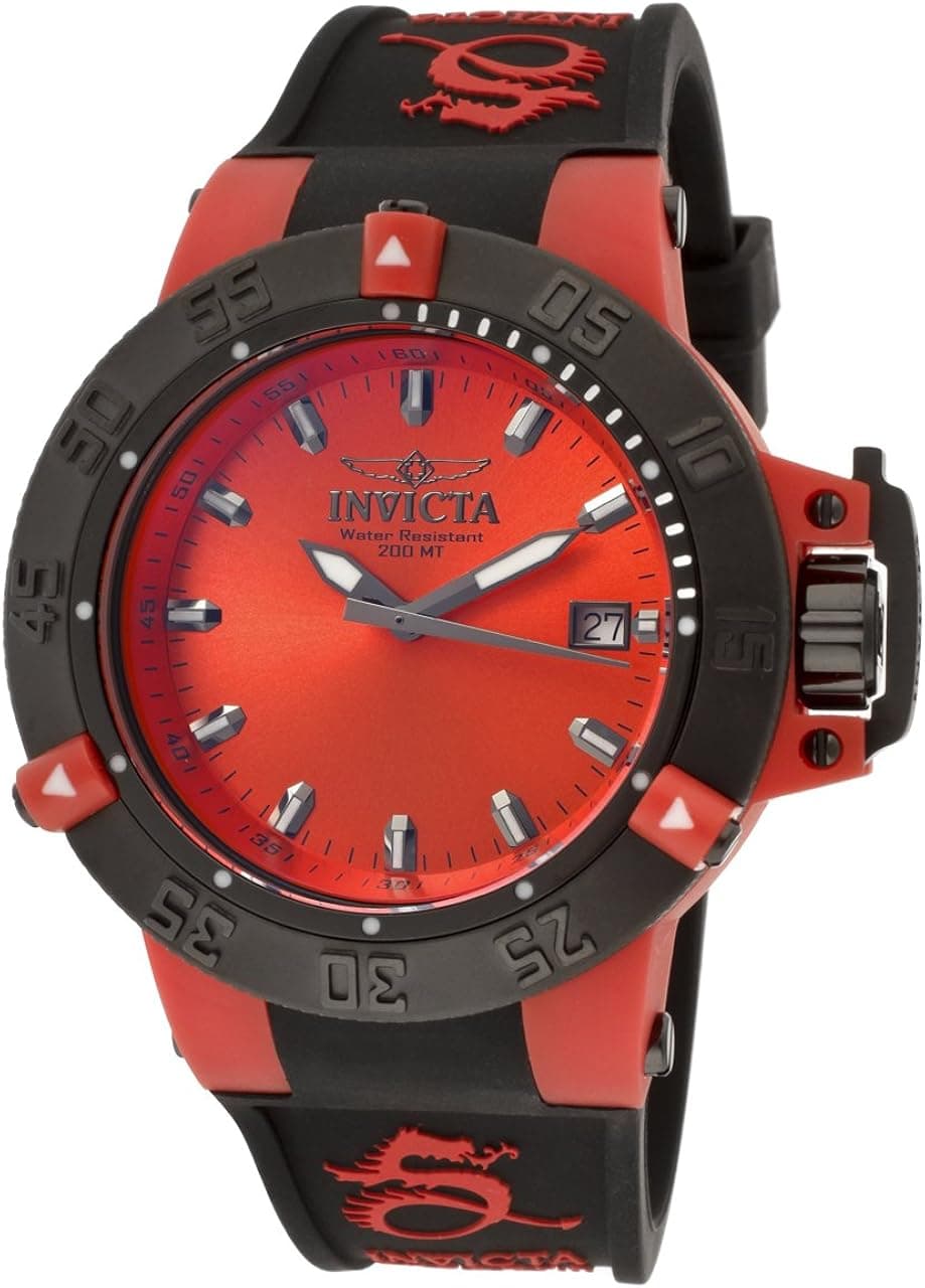 Invicta Women's 10130 Subaqua Noma III Red Dial Black Polyurethane Watch