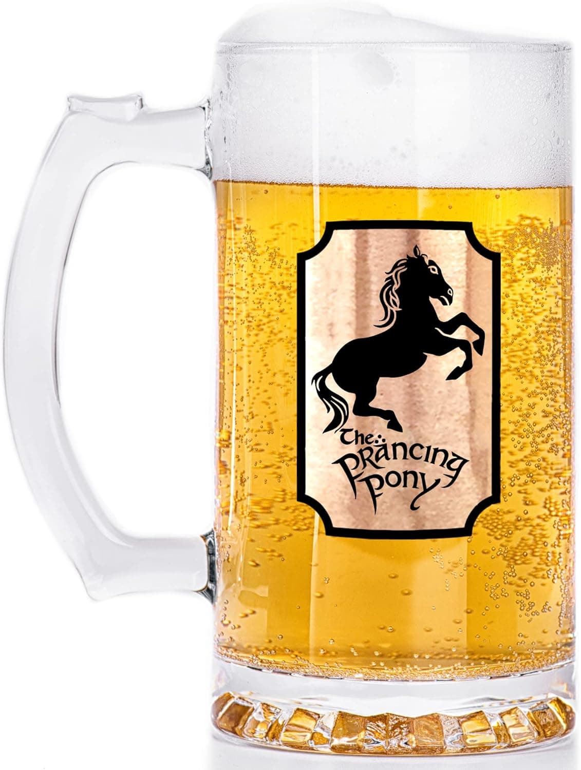 Prancing Pony Mug Lord Rings Gift Personalized Glass Beer Mug. Prancing Pony Glass Hobbit Mug Frodo Tankard Beer Handmade Glass Stein Gift For Husband #95/0.5L/ 17 ounces