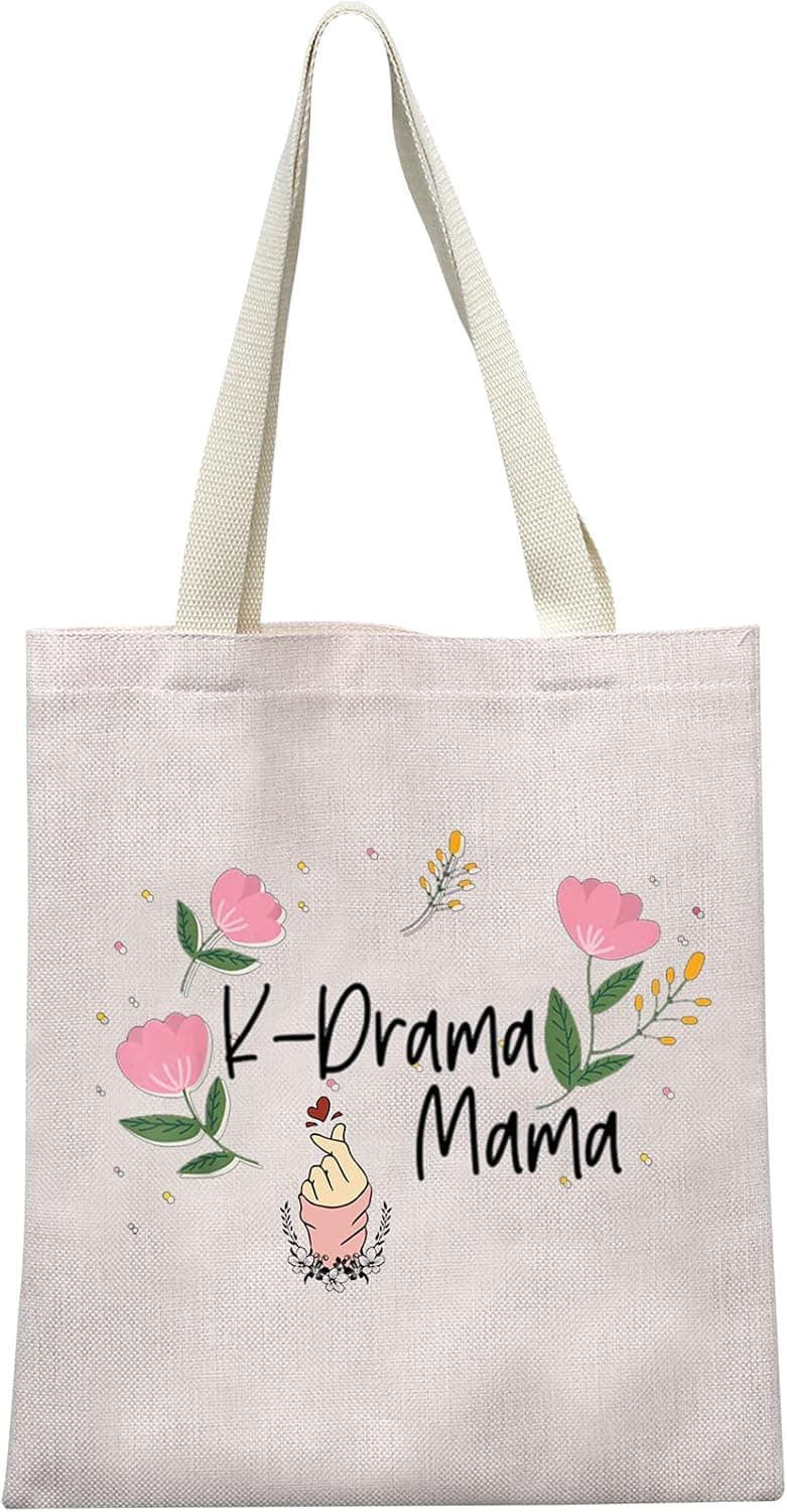 MEIKIUP K-Drama Mama Cosmetic Bag K-pop Merchandise Korean Drama Gift Korean Drama Fan Gift K-Drama Girl Makeup Bag Gift For Women/Girl(K-Drama Mama Tote Bag)