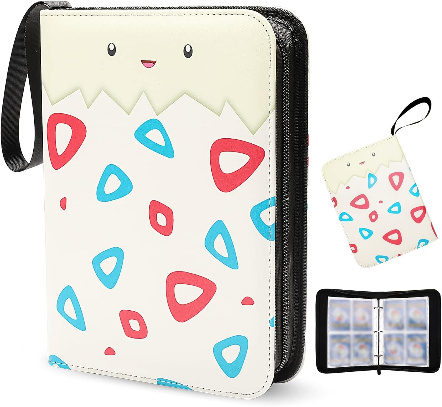 Trading Card Binder with Sleeves, Carrying Card Holder, Card Collector Album Fits 400 Cards with 50 Removable Sheets, 4-Pocket Card Binder Book Folder Organizer for Boys and Girls