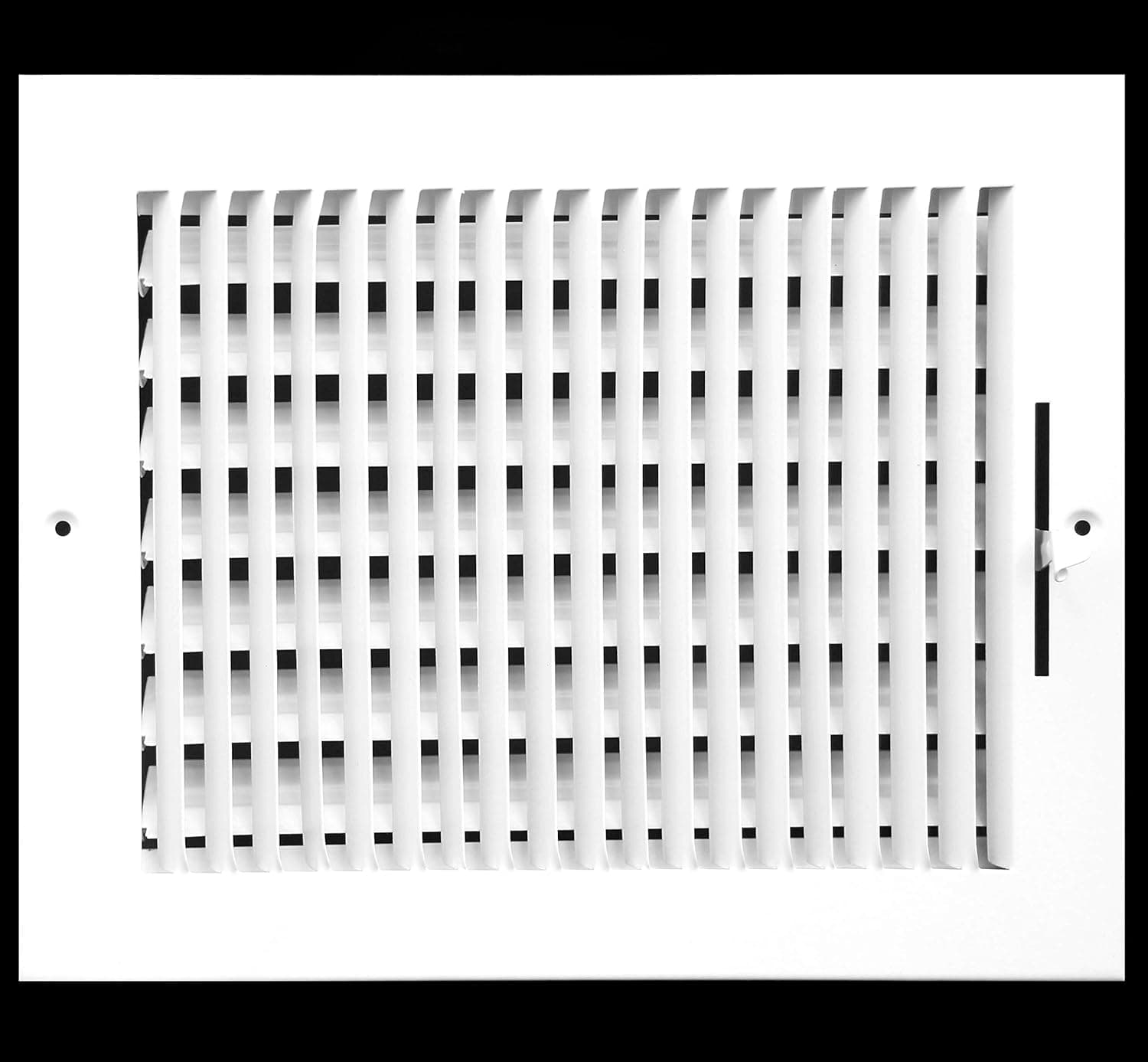 12" X 6" 1-Way AIR Supply Grille - Vent Cover & Diffuser - Flat Stamped Face - White [Outer Dimensions: 13.75"w X 7.75"h]