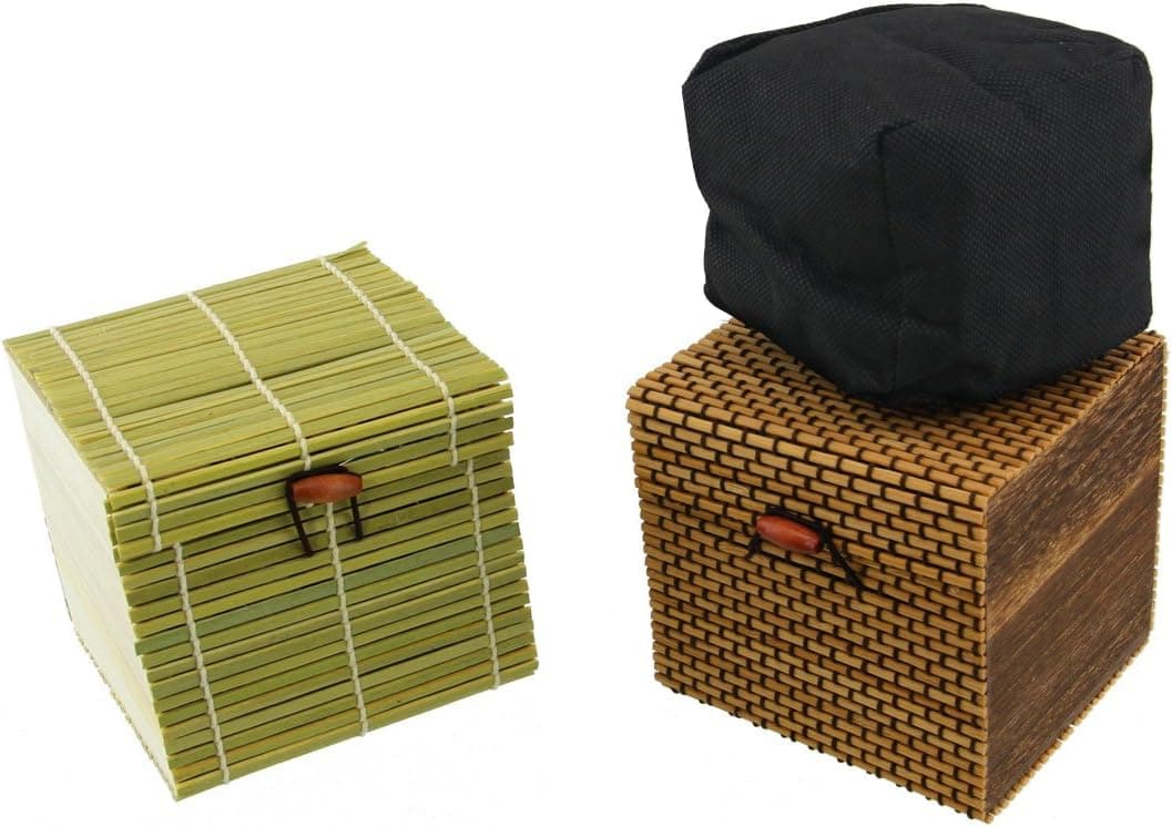 BambooMN Granulated Bamboo Charcoal Odor Absorber Bag in Decorative 4" Green and Brown Box, 2 Sets