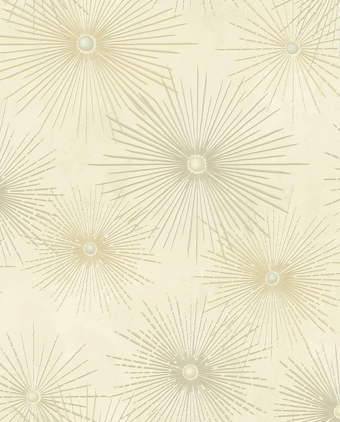NextWall Starburst Geo Mid Century Peel and Stick Wallpaper (Ivory & Metallic Gold)