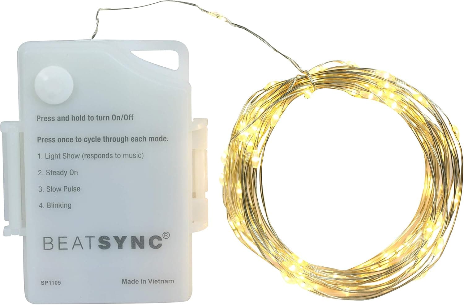 BeatSync 100 Warm White LEDs Indoor/Outdoor Lights (4 Light Modes)