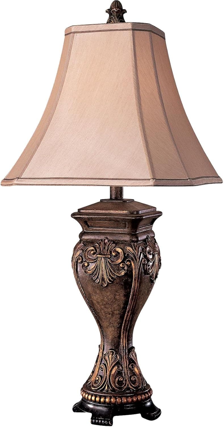 Minka Lavery 10822-0 1 Light Table Lamp, Rustic Walnut with Bronze
