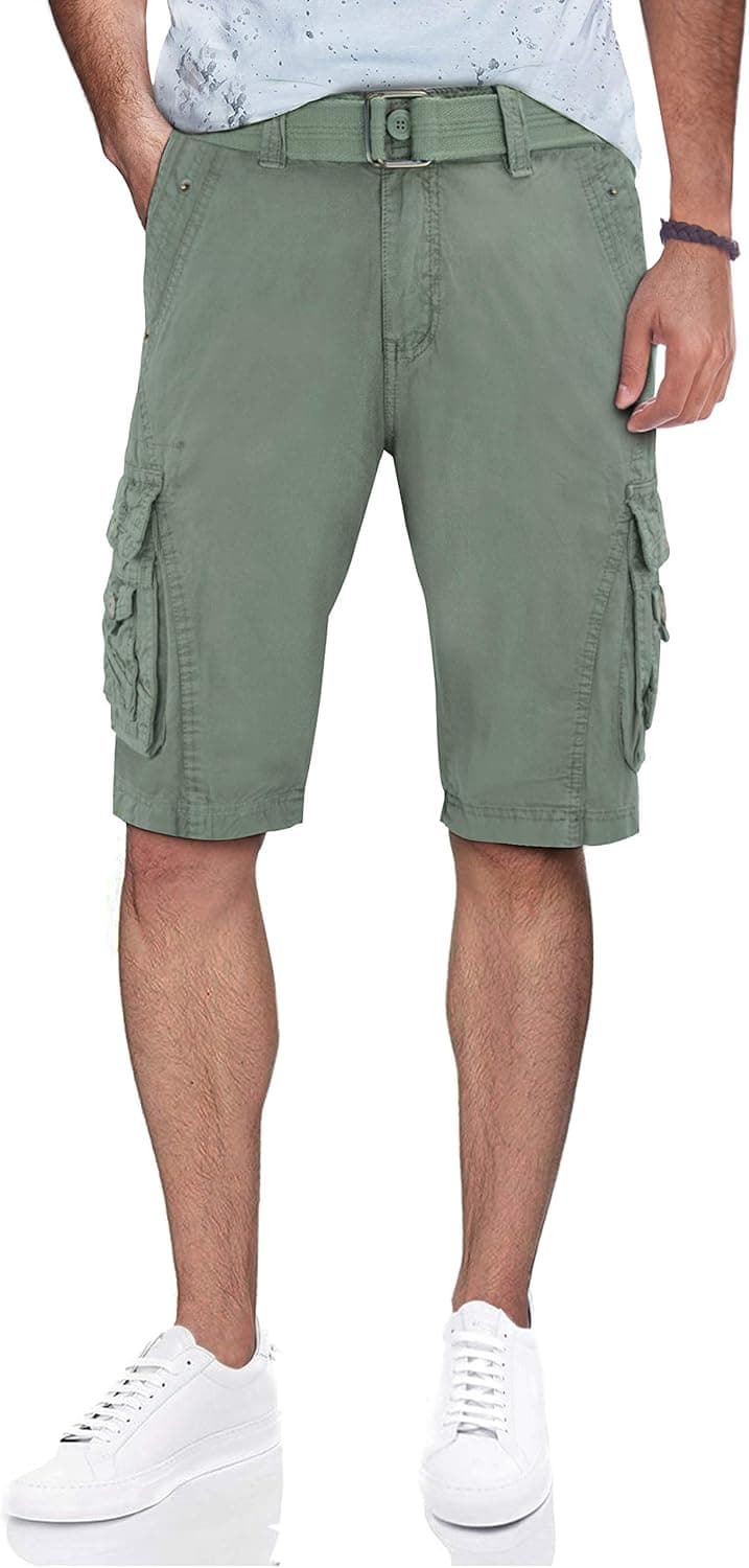 X RAY Mens Tactical Cargo Shorts Camo and Solid Colors 12.5" Inseam Knee Length Classic Fit Multi Pocket