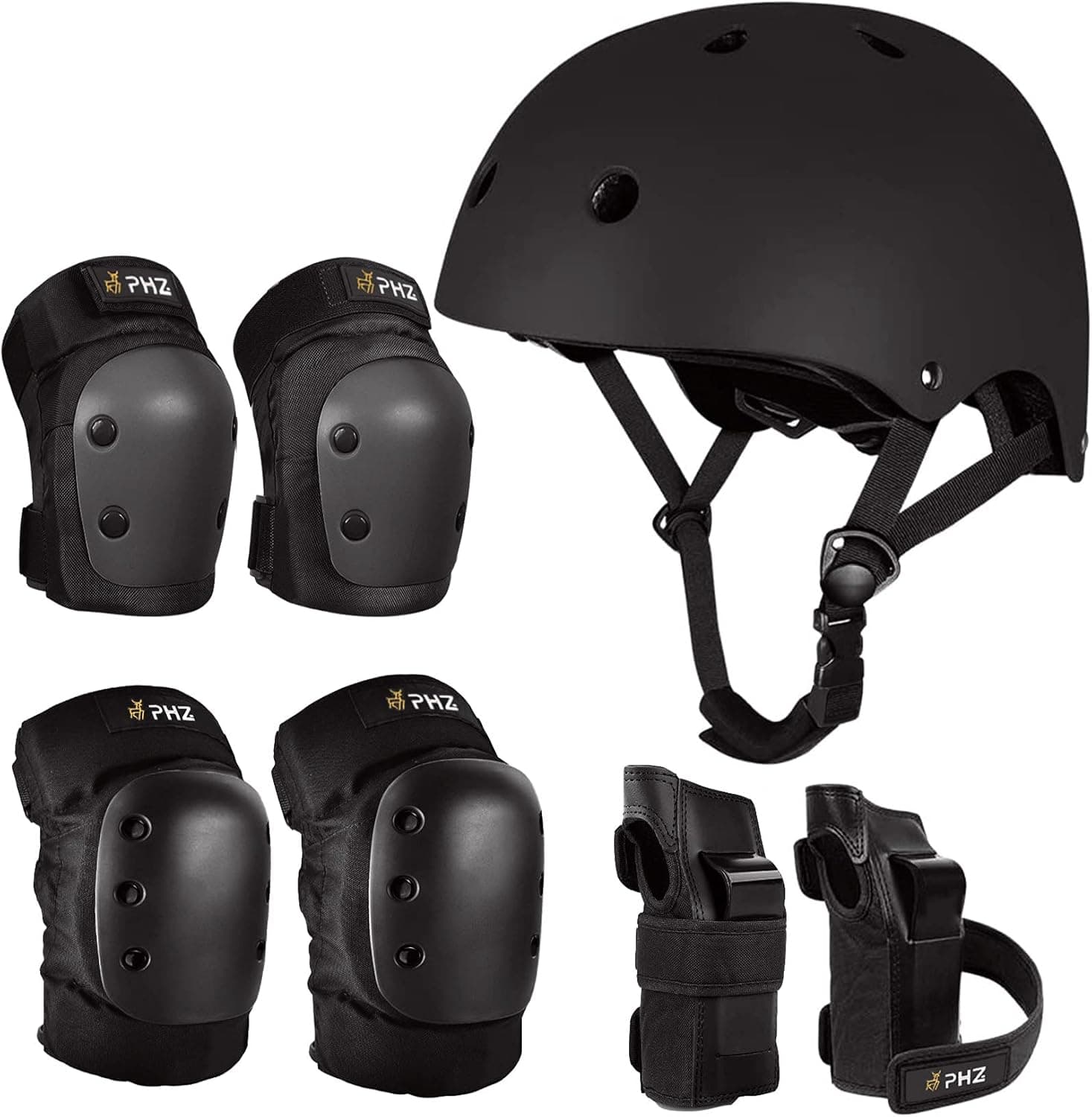Skateboard Bike Helmet Kids Teenagers CPSC Certified with Knee Pads Elbow Pads Wrist Guards Protective Gear Set Adjustable Helmet for Bicycle Helmet Scooter Roller