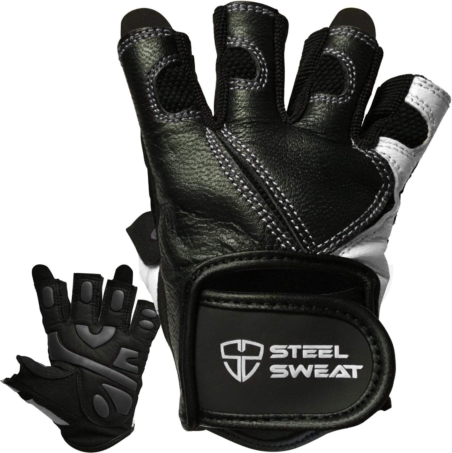 Steel Sweat Workout Gloves - Best for Weightlifting Gym Fitness Training and Crossfit – Made for Men and Women who Love Lifting Weights and Exercise - Leather SCARR