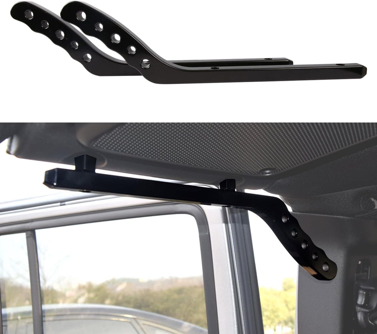 Allinoneparts Rear Black Aluminum Grab Handle for Jeep Wrangler JK JKU 2007-2018