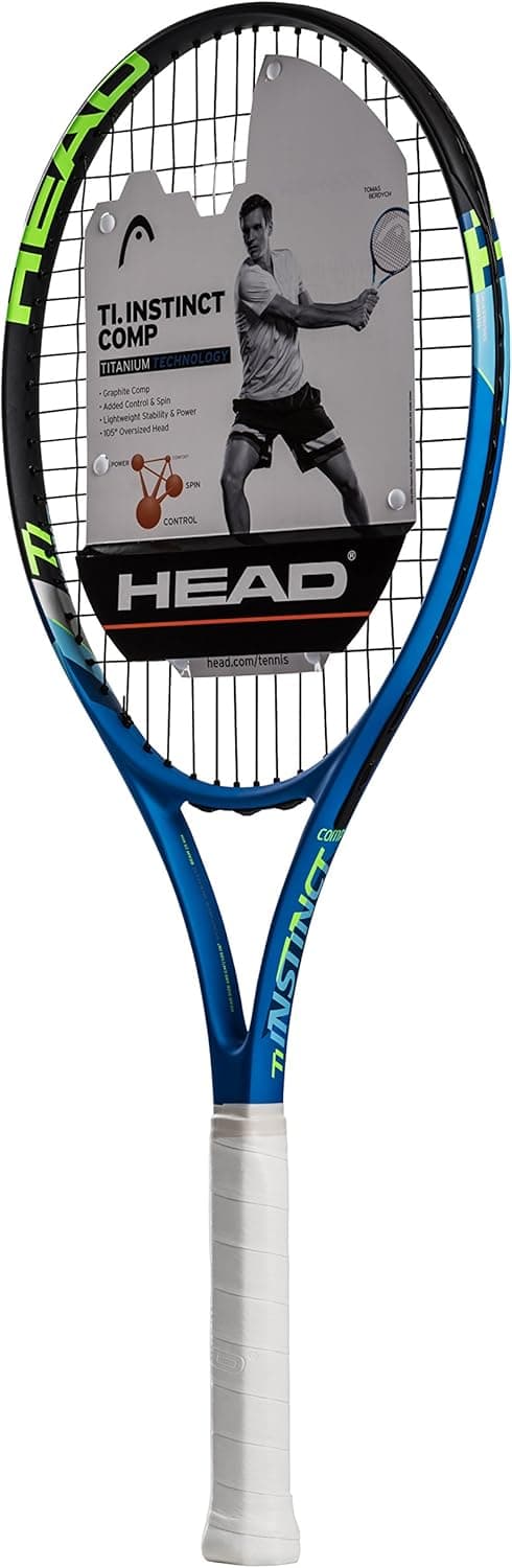 HEAD Ti. Instinct Comp Tennis Racket - Pre-Strung Light Balance 27 Inch Racquet